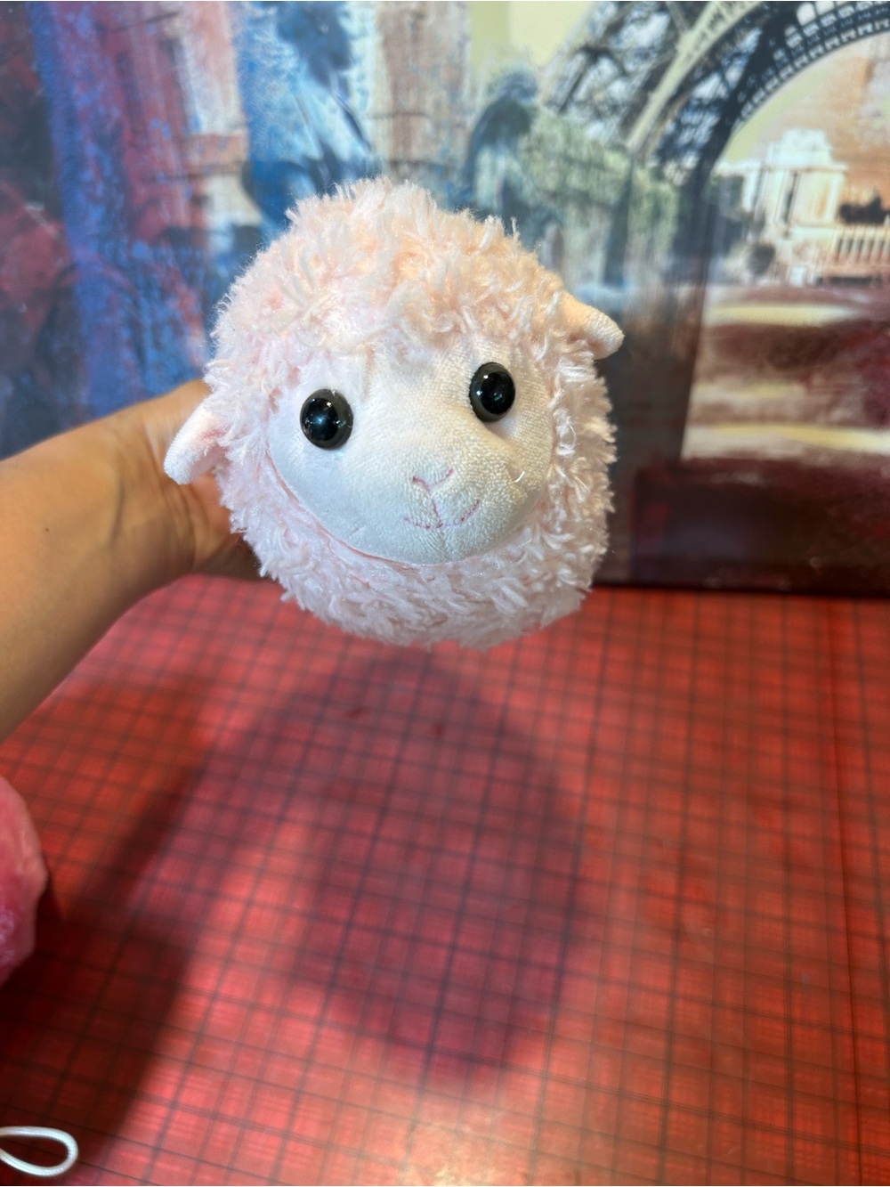 Kellytoy Fluffy pink Sheep Lamb Soft Stuffed Animal Plush Toy